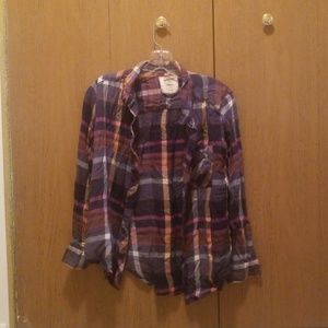 Multicolored plaid long sleeved shirt